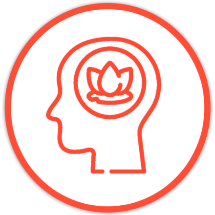 Icon of mind with lotus flower
